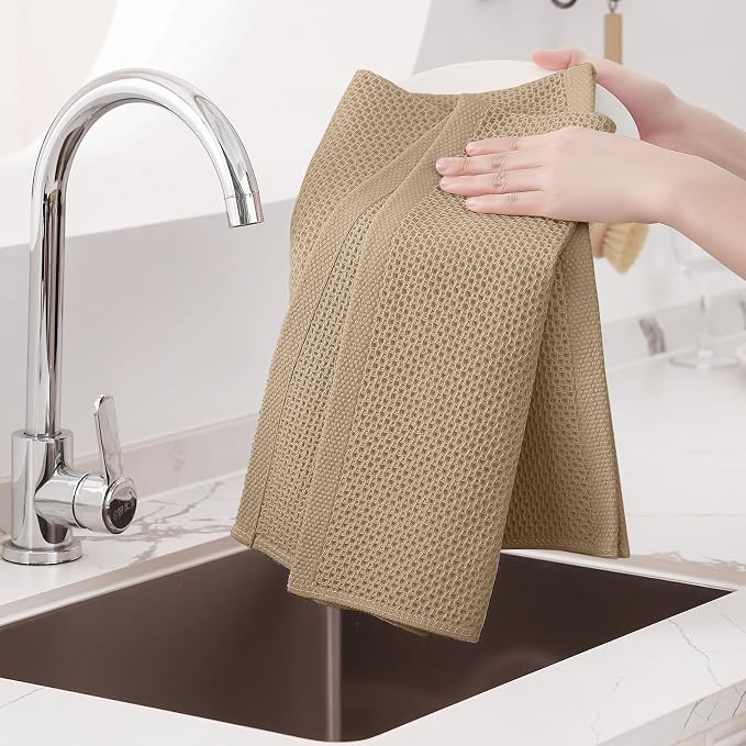 Homaxy 100% Cotton Waffle Weave Kitchen Dish Towels, Ultra Soft Absorbent Quick - Image 4