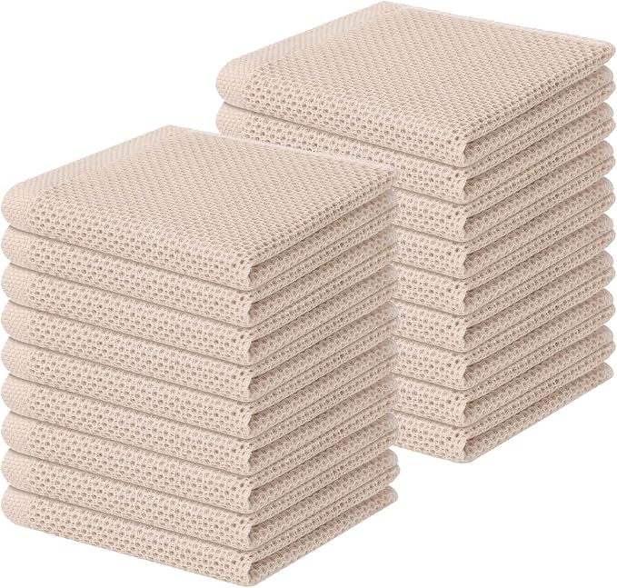 Homaxy 100% Cotton Waffle Weave Kitchen Dish Cloths, Ultra Soft Absorbent Quick by Homaxy