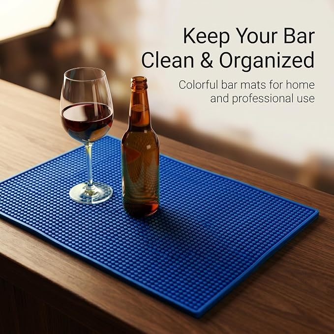 FUNSUEI 4 PCS 18 x 12 Inch Colorful Rubber Bar Mats, Rubber Bar Service Spill - Image 7