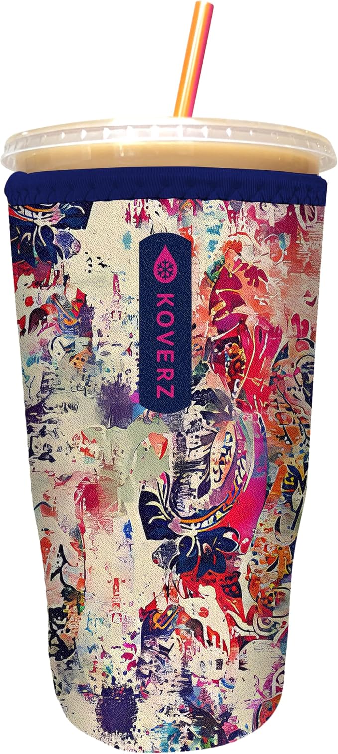Iced Coffee Sleeve, Insulated Neoprene Cup Sleeve, Fits a 32 Oz. Coffee Cup by Koverz