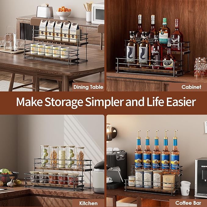 Nuovoware Coffee Syrup Organizer, 2-Tier 10 Bottles Bar Organizer, Separable - Image 7