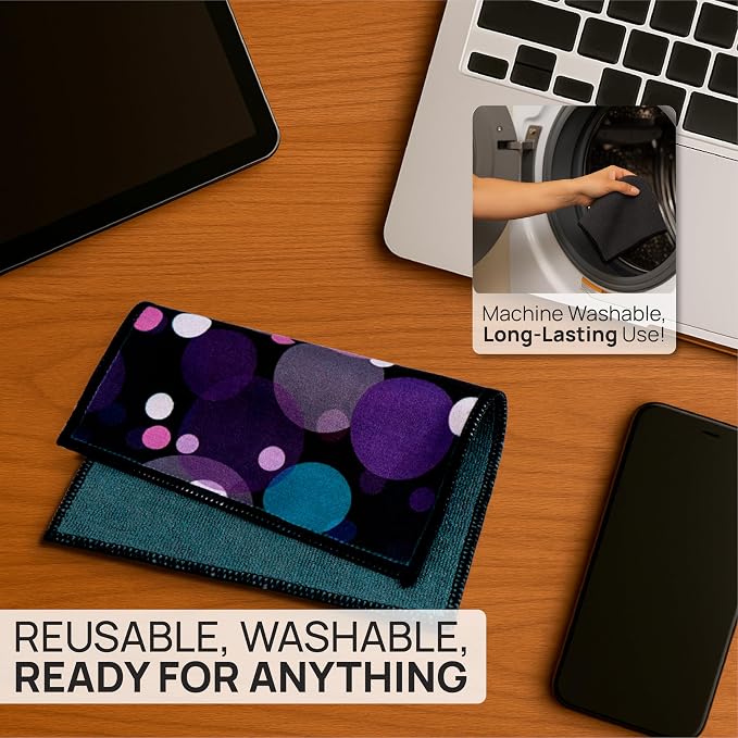 Microfiber Wholesale Quick Cloth Glasses Cleaning Cloths – 8x8 Bubbles 2-Pack - Image 4