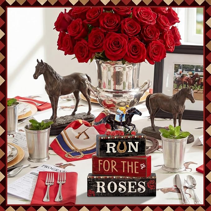 Yuntau 4 Pcs Derby Day Party Decorations Horse Centerpieces - Image 5