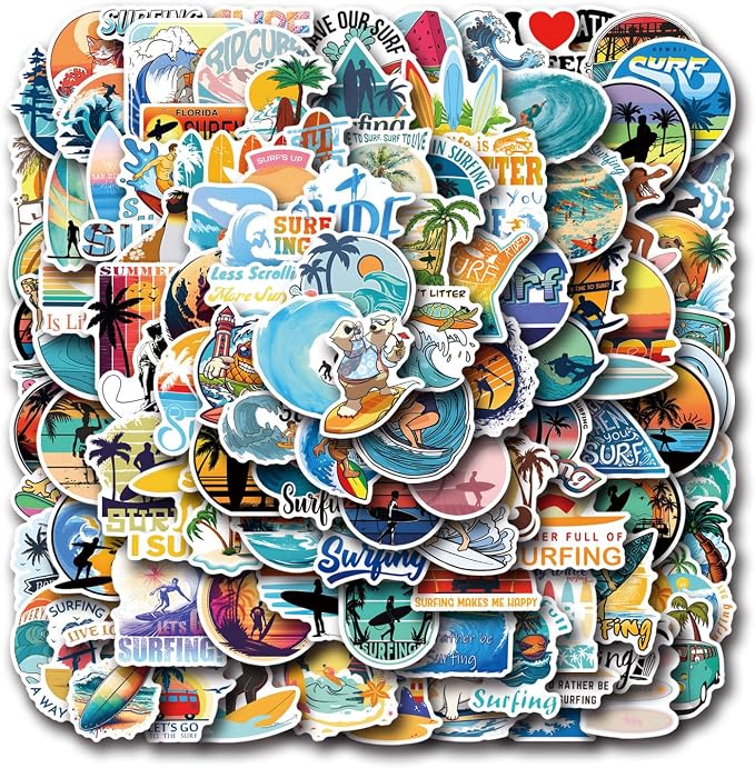 110Pcs Surf Stickers, Waterproof Vinyl Beach Summer Decals - Image 3