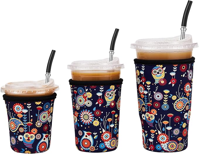 3 Pack Iced Coffee Sleeve Reusable by Cavllson