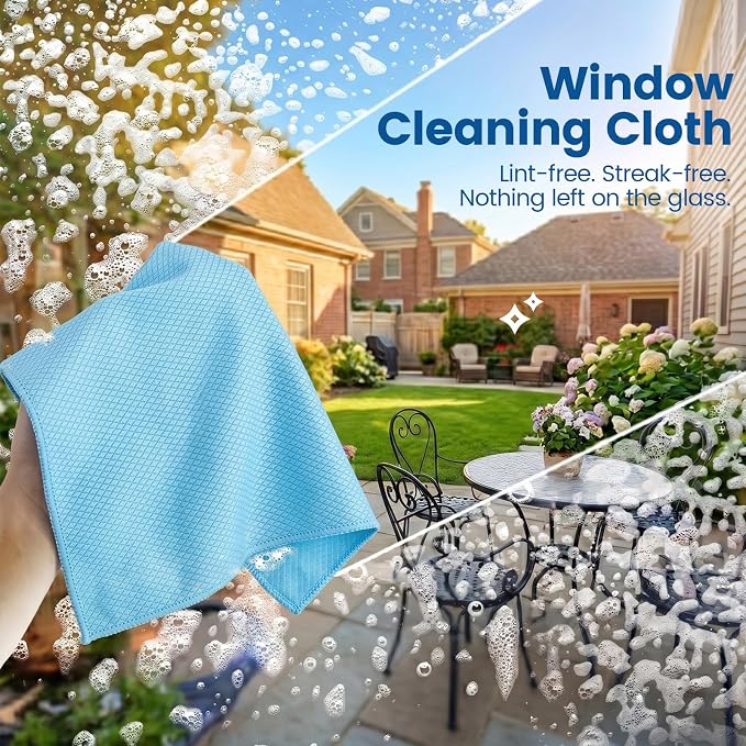 Niveaya Microfiber Glass Cleaning Cloth, Stainless Steel Windshield Shower - Image 4