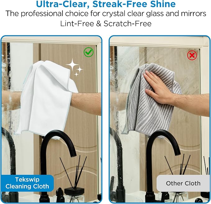 Microfiber Glass Cleaning Cloth 6 Pack, 15.5x15.5 Inch White Magic Cleaning Rags - Image 3