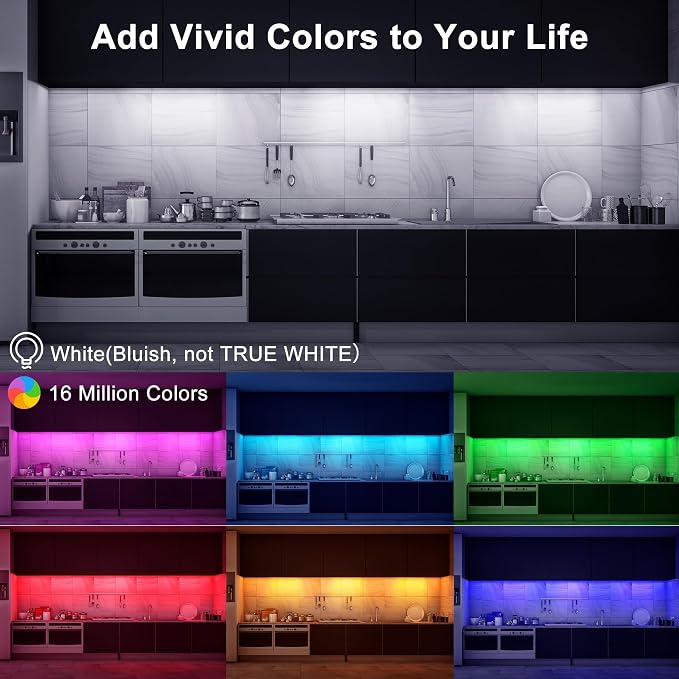 maylit Smart Under Cabinet Lights Plug in, Dimmable Mood Light - Image 2