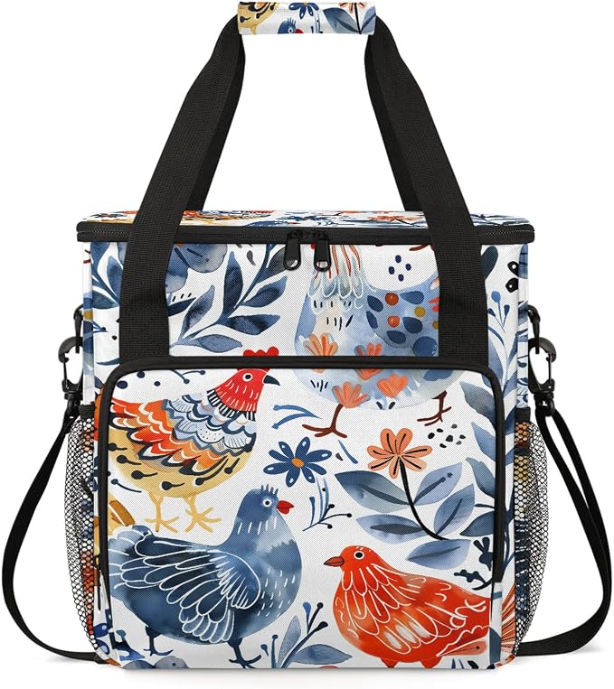 Cute Chicken Coffee Maker Carring Bag, Large Insulated Storage Organizer Case by Home
