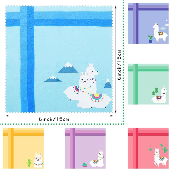 Weewooday 18 Pack Glasses Cleaning Cloth Cute Llama Cactus Design Microfiber - Image 2