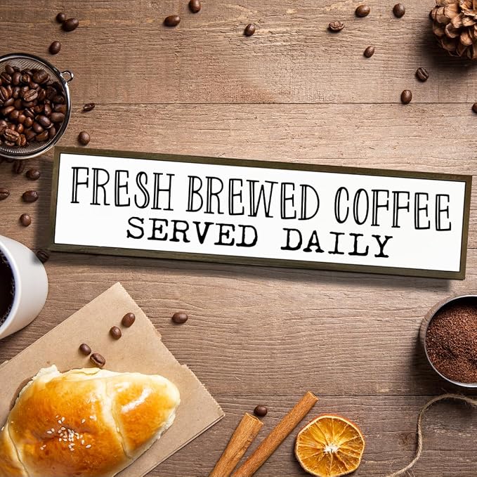 Coffee Signs, Coffee Station Decor, Farmhouse Tabletop Shelf Decoration - Image 4