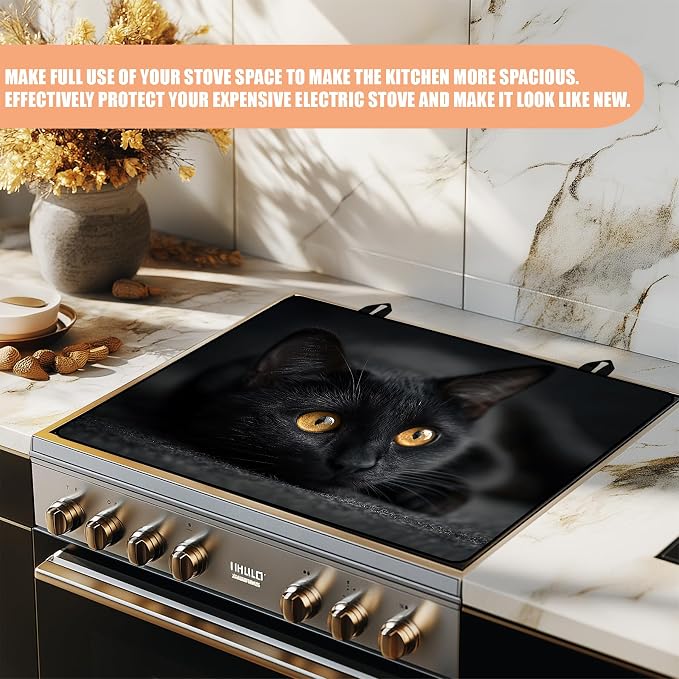 28"x20" Anti-Slip Electric Stove Top Cover Cat Foldable Heat-Resistant Glass - Image 5
