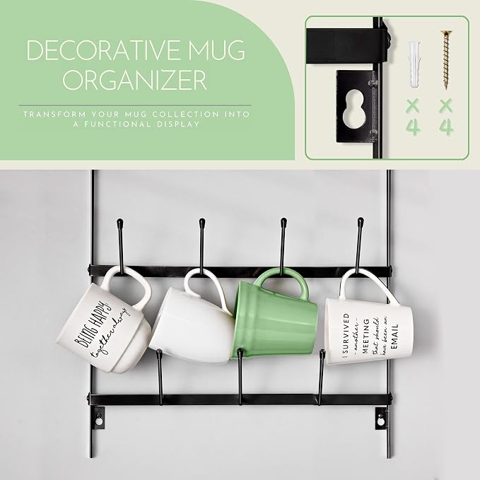 Sorbus Mug Rack for Wall - Image 3