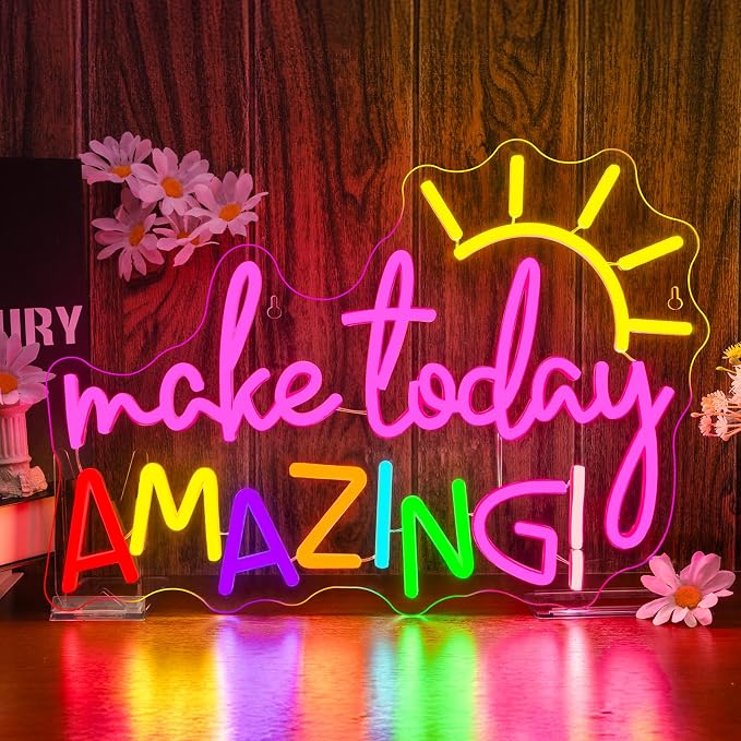 Make Today Amazing Neon Sign Classroom Wall Decor Reading Neon Signs by Unknown
