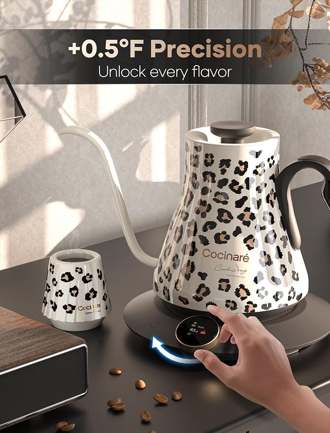 Cocinare Gooseneck Electric Kettle, ±0.5°F Precise Temperature Control - Image 5