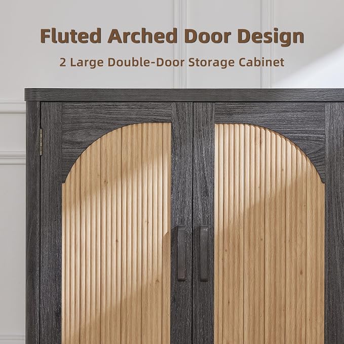 LEYAOYAO Fluted Buffet Cabinet - Image 8