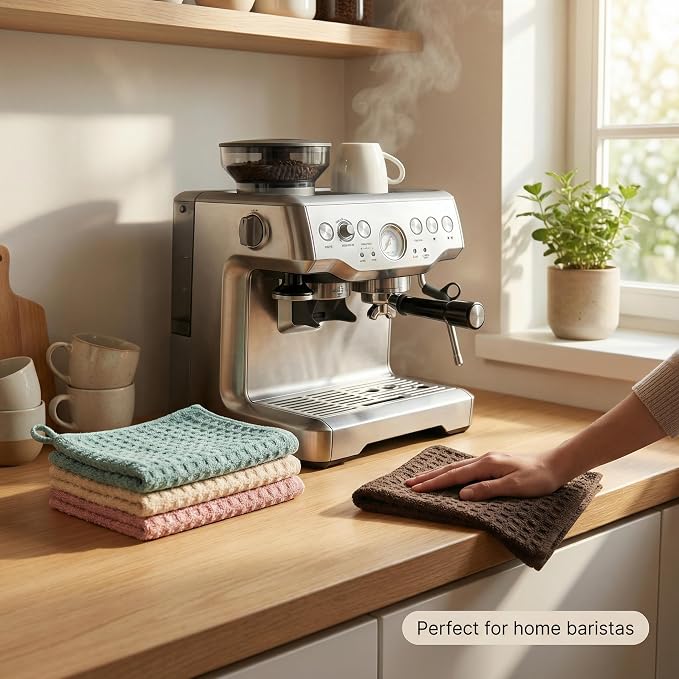 Microfiber Cleaning Cloths for Coffee Bar Accessories 4 Pack Ultra Absorbent - Image 6