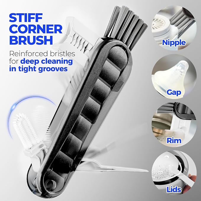 Holikme 6 Pack Bottle Brush Set, 3 Straw Brushes, 4-in-1 Bottle Cleaning Brush - Image 3