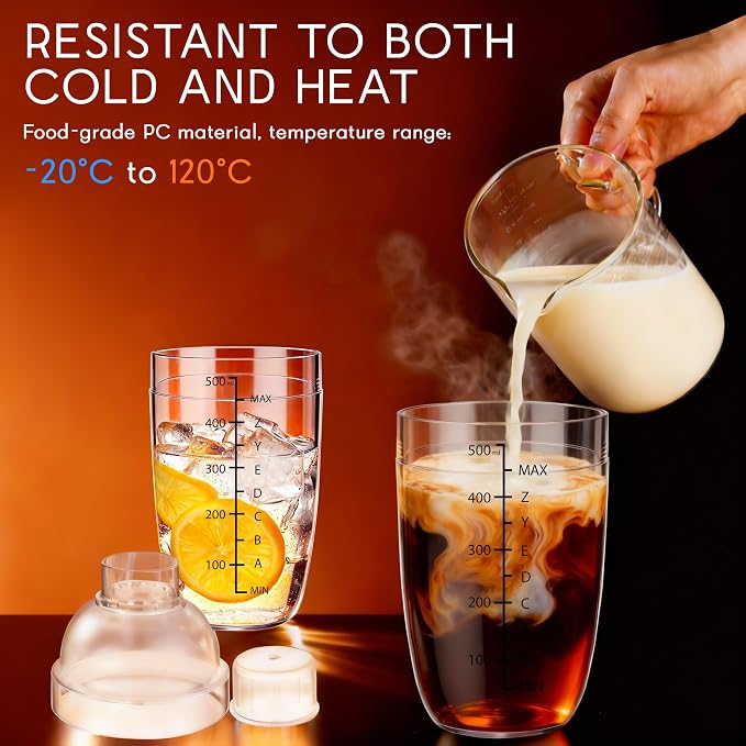 Plastic Cocktail Shaker with Measuring Scale 17oz, Leak-Proof & - Image 5