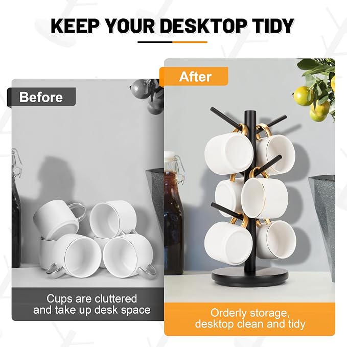 MyLifeUNIT Mug Holder Tree, 360° Rotated Coffee Cup Holder - Image 3