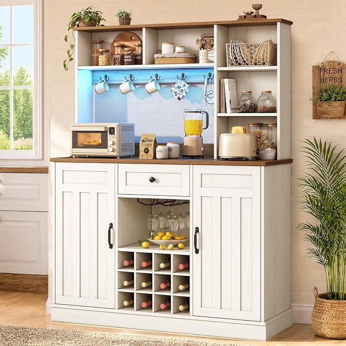 Large Farmhouse Coffee Bar Cabinet by Unknown