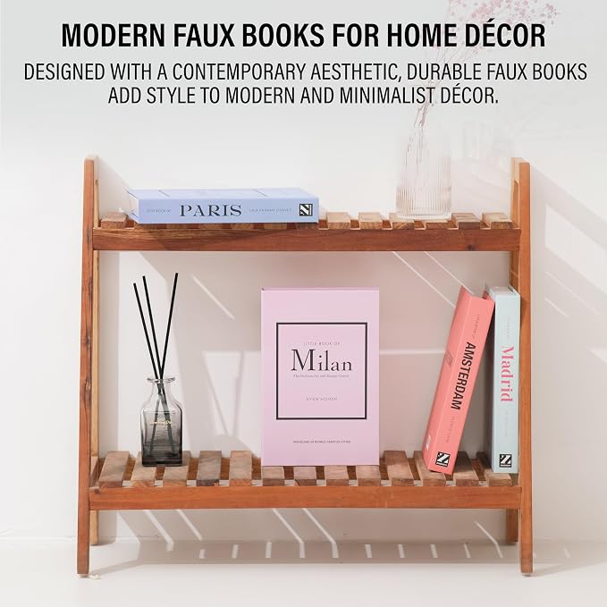 PROBENEX 4 Pcs Decorative Books | Faux Pastel Coffee Table & Shelf Decor | Soft - Image 8