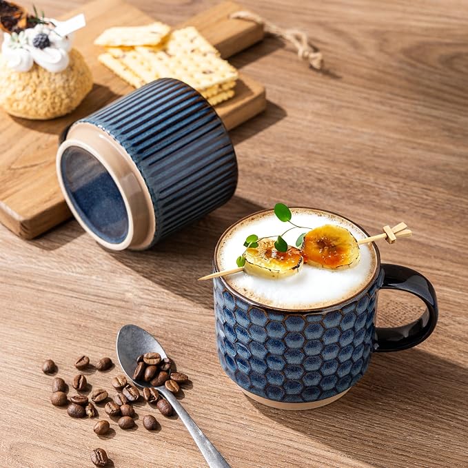 GBhome 15OZ Stackable Coffee Mugs, Ceramic Coffee Mugs - Image 6