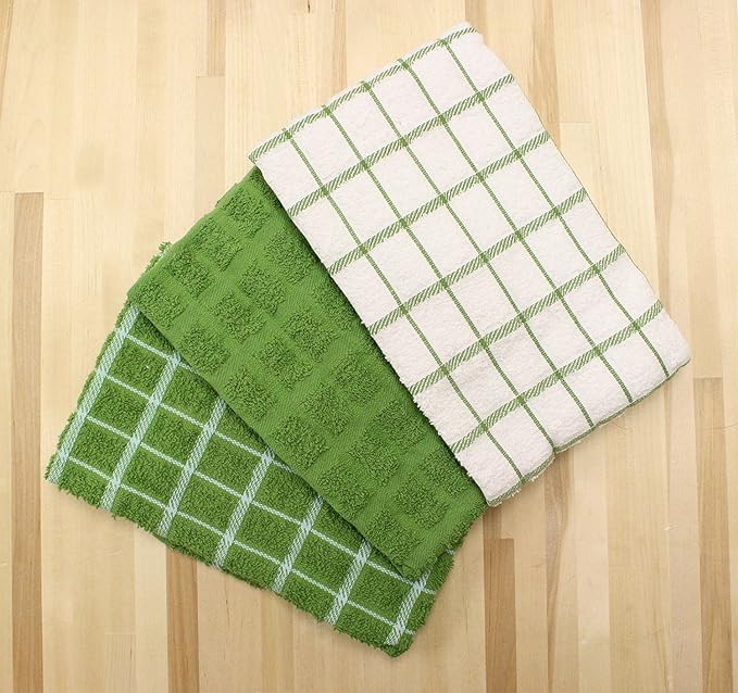 Ritz Premium 100% Cotton Terry Check Kitchen Dish Towels - Image 2