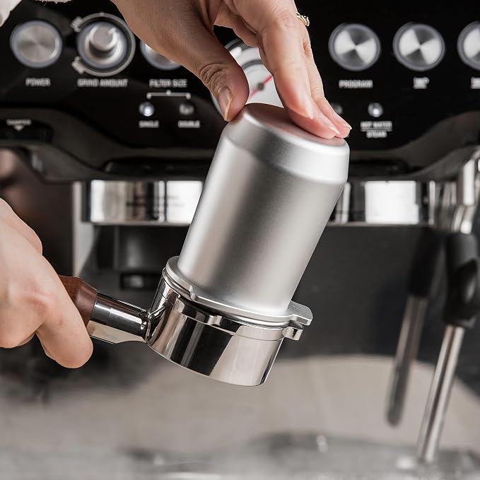54mm Espresso Dosing Cup for Portafilter, Matte Silver Grounds Cup - Image 6