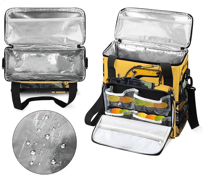 Construction Excavator Bulldozer Construction Vehicle Coffee Maker Carring Bag - Image 3