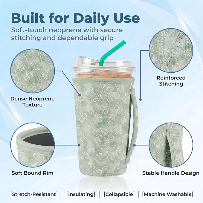 Artsocket 3 Pack Reusable Iced Coffee Sleeve - Image 4