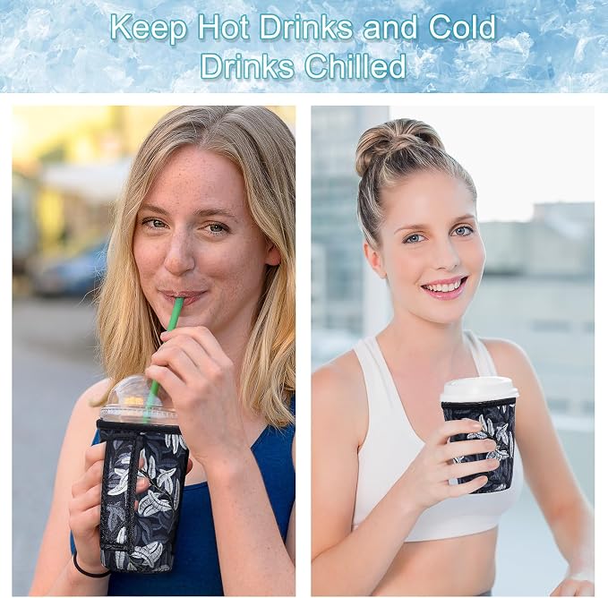 3Pk Reusable Iced Coffee Sleeves, Floral Fits 16-32oz Hot/Cold | iced coffee - Image 7