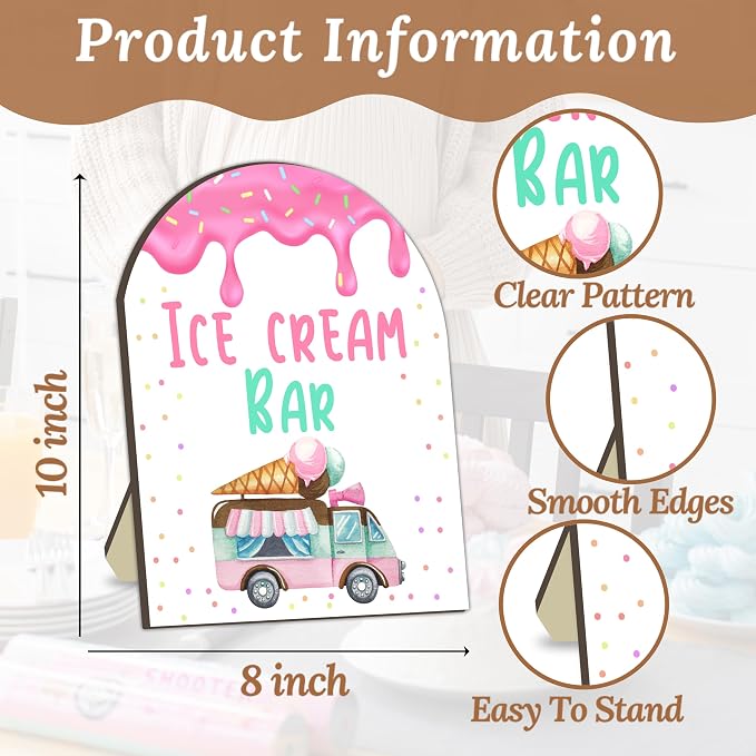 Ice Cream Bar Sign, Baby Shower Ice Cream Truck Welcome Signs, Baby Shower - Image 2
