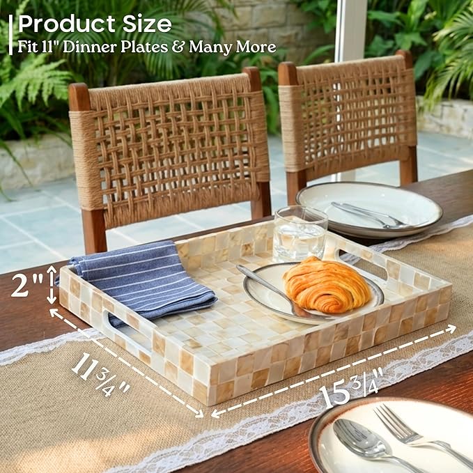 CHI AN HOME 15.8” x 11.8” Rectangle Serving Tray - Image 3