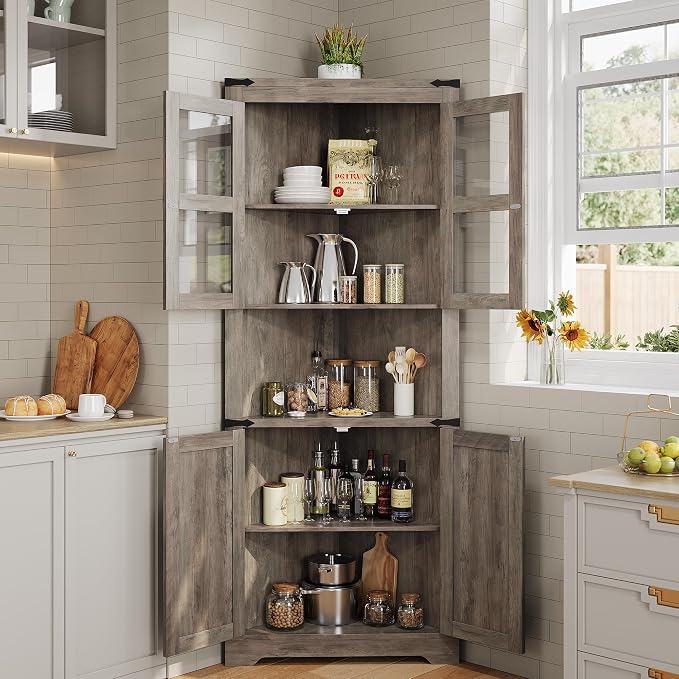 GarveeHome 67 in Tall Corner Storage Cabinet - Image 4