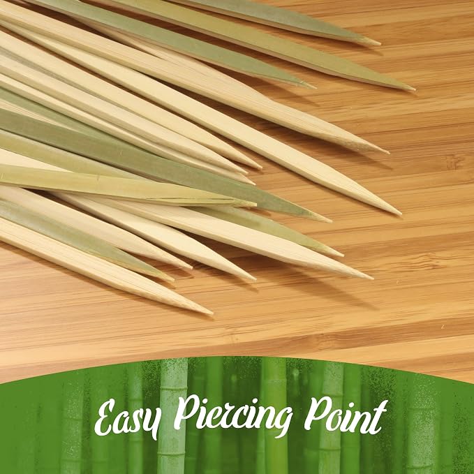 BambooMN Flat Sticks Bamboo Kebab Food Drink Skewers - Image 7