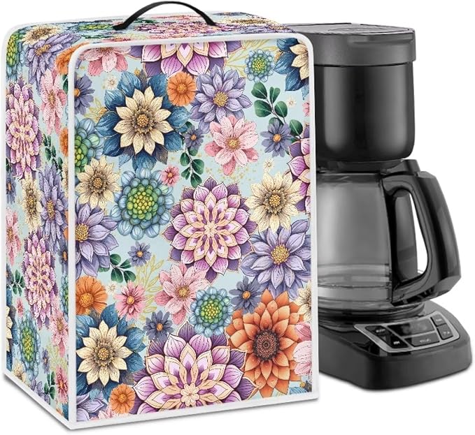 Boho Flower Coffee Maker Covers Heat-Resistant Waterproof Dust-Proof Dust Cover by Unknown