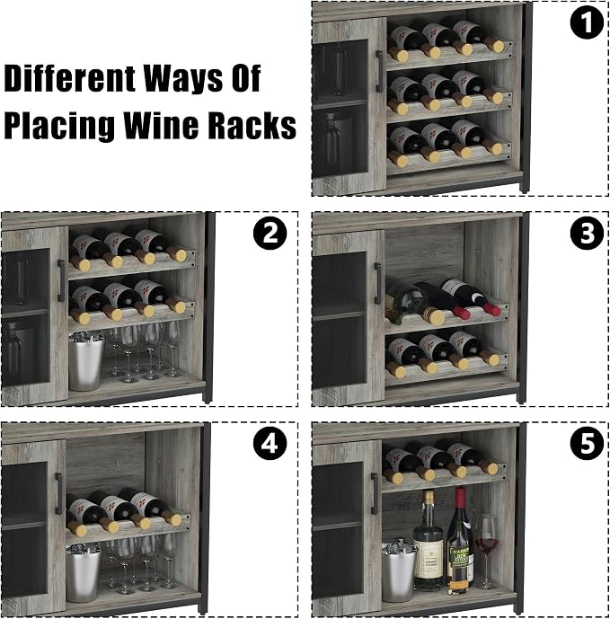 IDEALHOUSE Wine Bar Rack Cabinet - Image 6