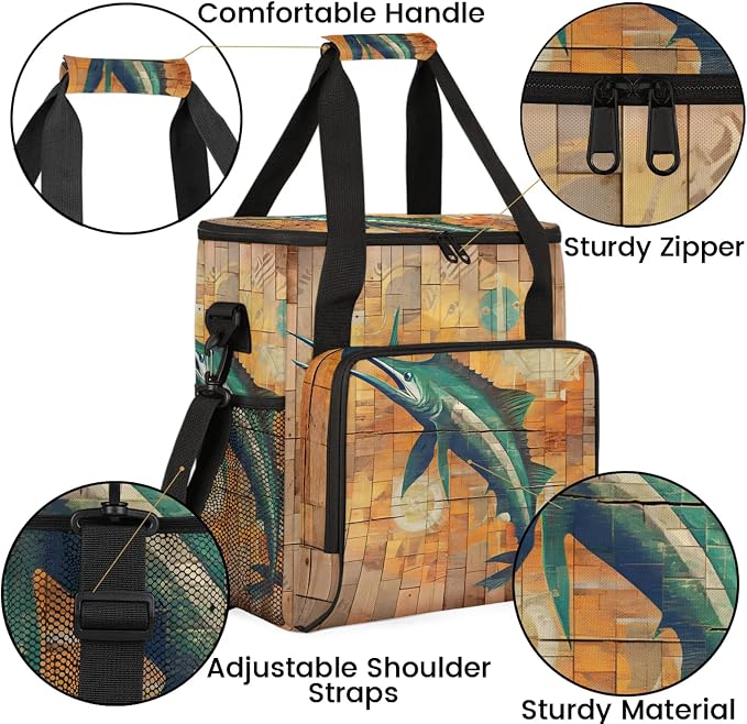 Funny Swordfish Coffee Maker Carring Bag, Large Insulated Storage Organizer - Image 6