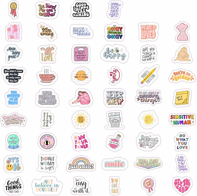 100Pcs Self Care Stickers for Water Bottle and Laptop - Image 4