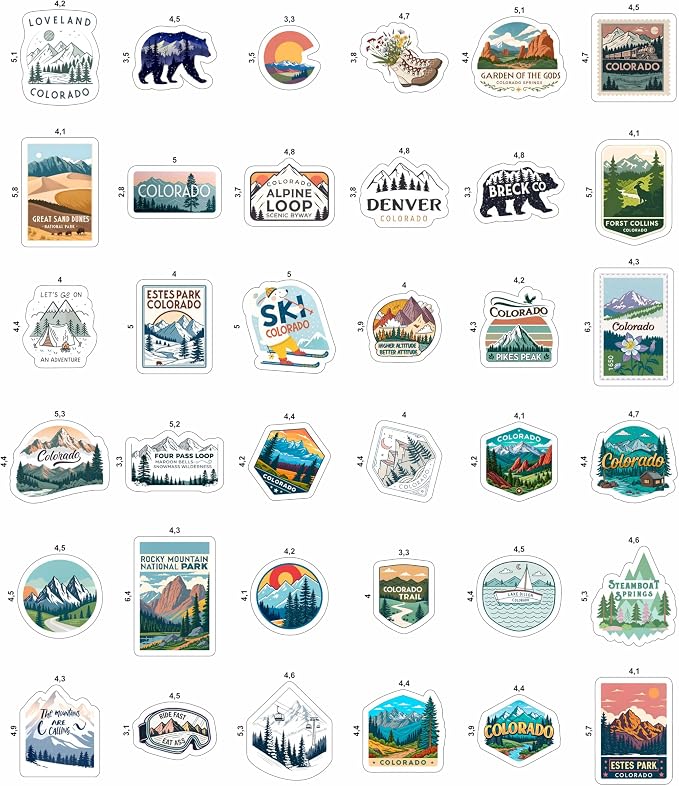 100Pcs Vinyl Colorado Stickers for Water Bottles, Decals - Image 3