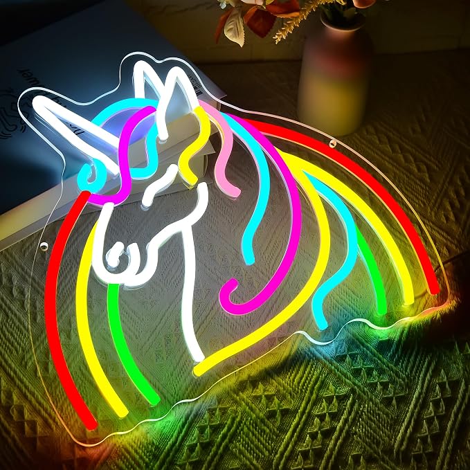 Unicorn Neon Sign for Wall Decor Dimmable Rainbow Unicorn LED Neon Light for - Image 2