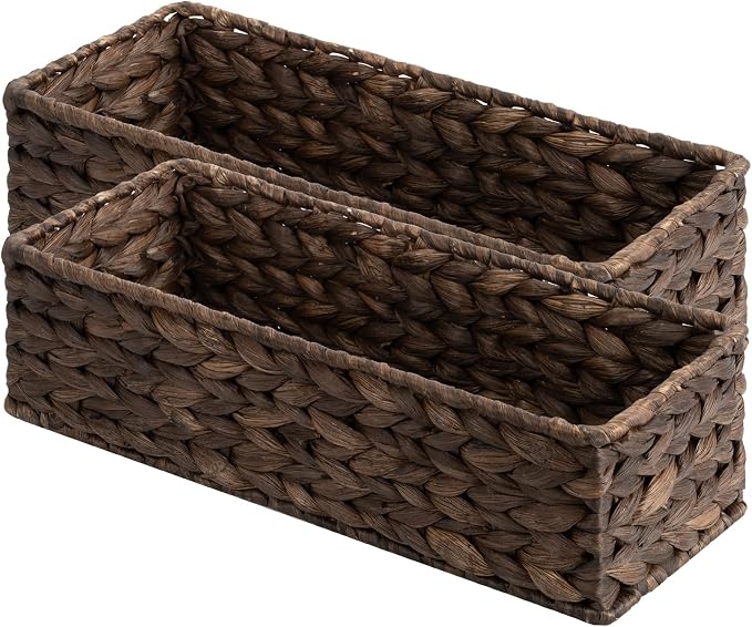 StorageWorks Brown Water Hyacinth Bathroom Basket Organizer and Storage by StorageWorks