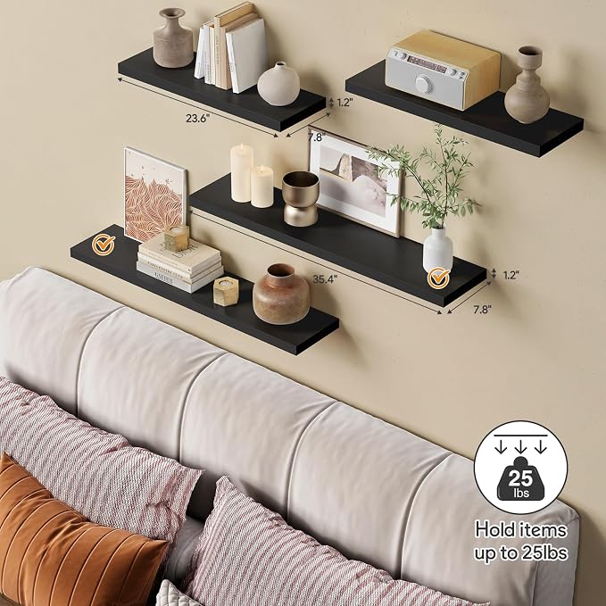 Forbena Large Floating Shelves for Wall 36 Inches Long 8 Inch Deep, Heavy Duty - Image 4