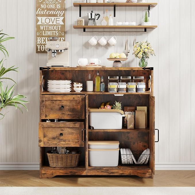 Vabches Farmhouse Buffet Sideboard Cabinet - Image 4