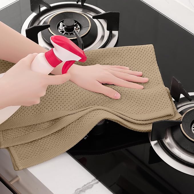 Homaxy 100% Cotton Oversized Waffle Weave Kitchen Dish Towels, Ultra Soft - Image 5