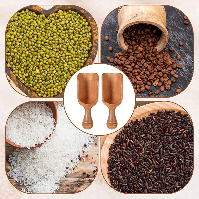 Acacia Mini Wooden Spoons 2Pcs Wooden Coffee Scoops Multipurpose Measuring - Image 5