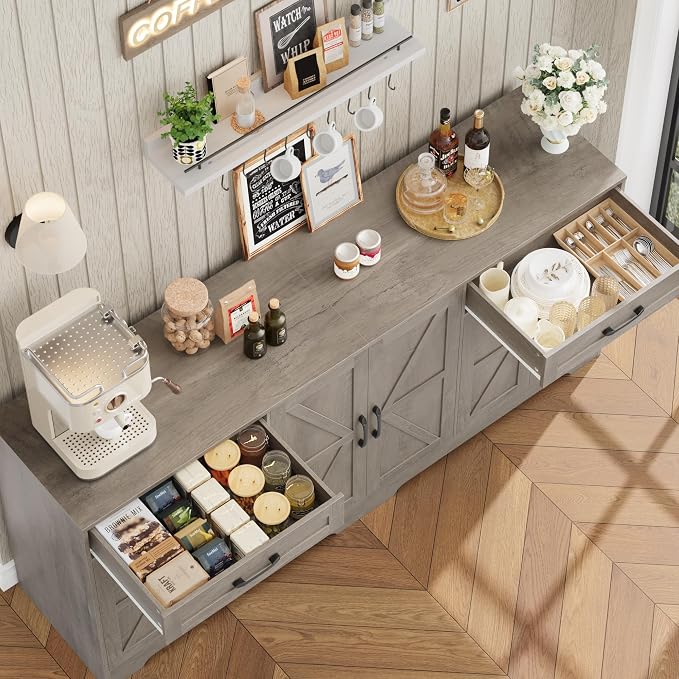 BOTLOG 71” Large Sideboard Buffet Cabinet - Image 4