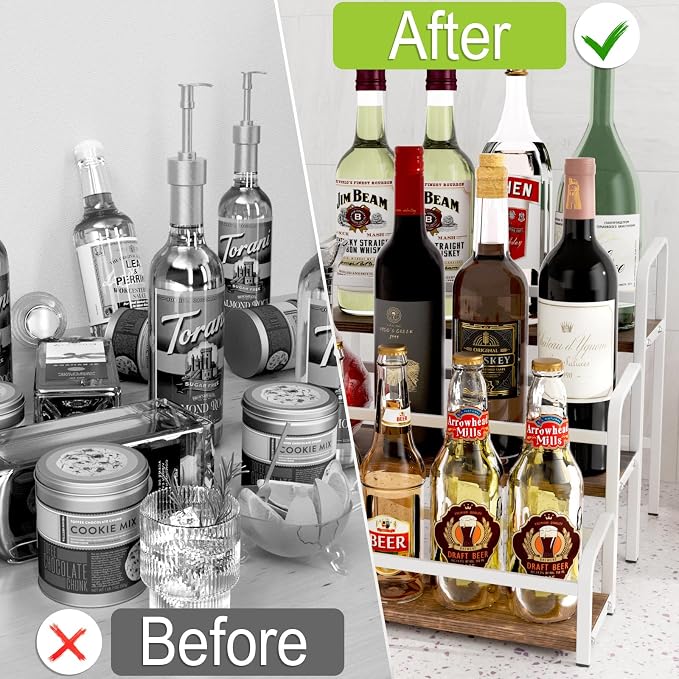 3-Tier Coffee Syrup Rack for Countertop, Large Capacity 12-Bottles Syrup Stand - Image 3