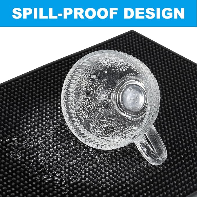 PATIKIL 16" x 12" x 0.4" PVC Bar Mats, 2 Pack Non-Slip Bar Service Cup Mat - Image 4